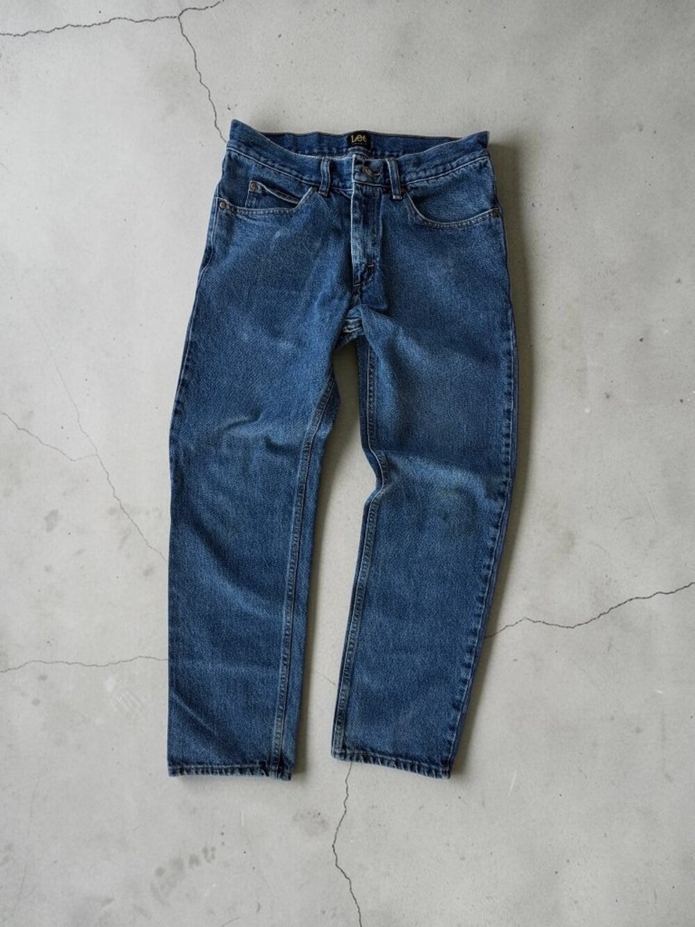 Lee Regular Fit Straight Leg Jeans Medium Wash 32x32 Y2K Dark Stone
